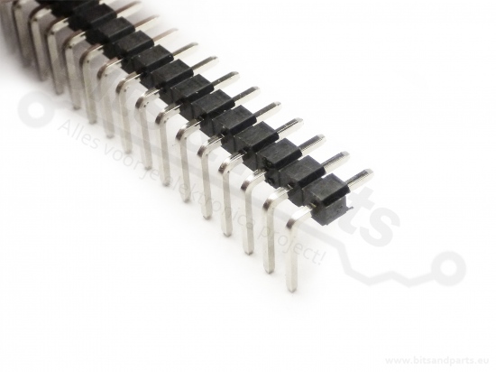 Headerpins male 40 pins metaal 90 graden haaks